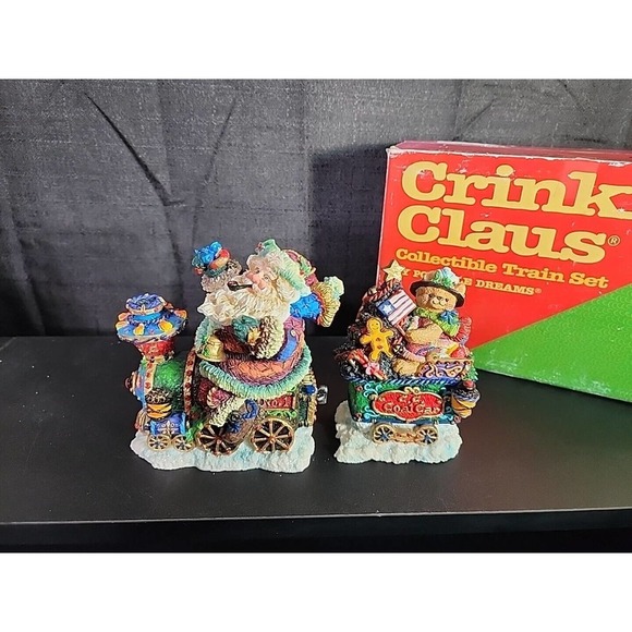 Possible Dreams Other - Crinkle Claus Collectible Train Set Crinkle Locomotive And Coal Car 1997 Vintage